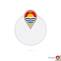 Kiribati map and flag in circle. Map of Kiribati, Kiribati flag pin. Map of Kiribati in the style of the globe. vector