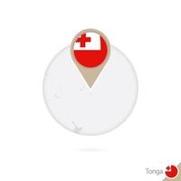 Tonga map and flag in circle. Map of Tonga, Tonga flag pin. Map of Tonga in the style of the globe. vector