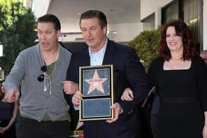 LOS ANGELES  FEB 14 - Stephen Baldwin, Alec Baldwin, Megan Mullally at the Walk of Fame Star Ceremony for Alec Baldwin at Beso Resturant on February 14, 2011 in Los Angeles, CA photo