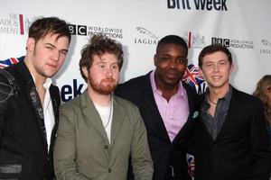 LOS ANGELES, APR 26 - James Durbin, Casey Abrams, Jacob Lusk, Scotty McCreery arriving at the 5th Annual BritWeek Launch Party at British Consul Generals residence on April 26, 2011 in Los Angeles, CA photo