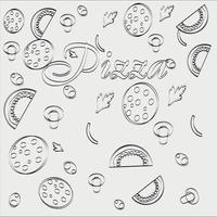 Ilustración de vector de plantilla de menú de pizza