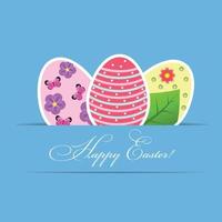 Vector  Paper card with  easter eggs