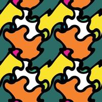 Seamless Pattern. Abstract Psychedelic Art Background. Vector Illustration.