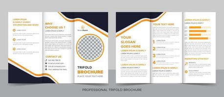 Trifold Brochure Design Template for Your Company, Corporate, Business, Advertising, Marketing, Agency, and Internet Business. vector