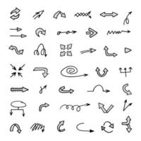 Vector set of hand drawn arrows, elements for presentation