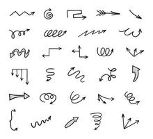 Vector set of hand drawn arrows, elements for presentation