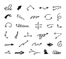 Vector set of hand drawn arrows, elements for presentation