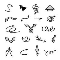 Vector set of hand drawn arrows, elements for presentation