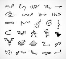 Vector set of hand drawn arrows, elements for presentation