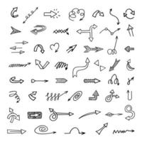 Vector set of hand drawn arrows, elements for presentation