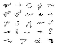 Vector set of hand drawn arrows, elements for presentation