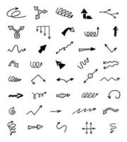 Vector set of hand drawn arrows, elements for presentation