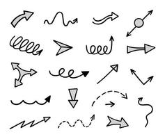 Vector set of hand drawn arrows, elements for presentation