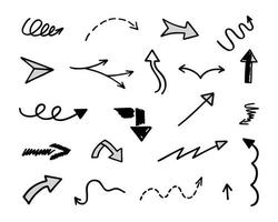 Vector set of hand drawn arrows, elements for presentation