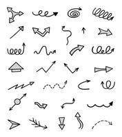 Vector set of hand drawn arrows, elements for presentation