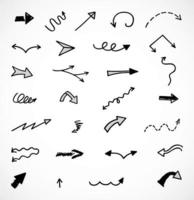 Vector set of hand drawn arrows, elements for presentation