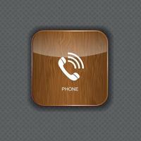 Phone wood application icons vector