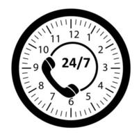 icono de aplicación de servicio al cliente 24-7 vector