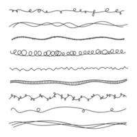 Vector set hand drawn vintage borders. Doodle lines collection, decorative element for your design