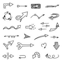 Vector set of hand drawn arrows, elements for presentation