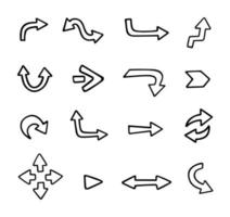 Vector set of hand drawn arrows, elements for presentation