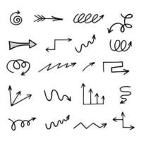 Vector set of hand drawn arrows, elements for presentation