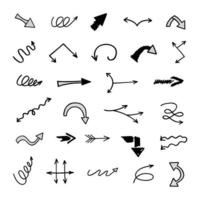 Vector set of hand drawn arrows, elements for presentation