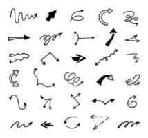 Vector set of hand drawn arrows, elements for presentation