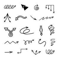 Vector set of hand drawn arrows, elements for presentation