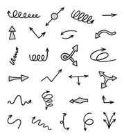 Vector set of hand drawn arrows, elements for presentation