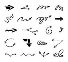 Vector set of hand drawn arrows, elements for presentation