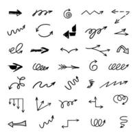 Vector set of hand drawn arrows, elements for presentation