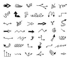 Vector set of hand drawn arrows, elements for presentation