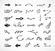 Vector set of hand drawn arrows, elements for presentation