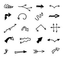 Vector set of hand drawn arrows, elements for presentation