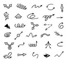 Vector set of hand drawn arrows, elements for presentation