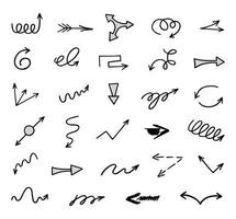 Vector set of hand drawn arrows, elements for presentation