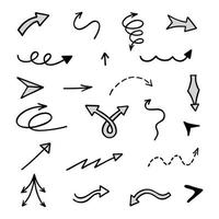 Vector set of hand drawn arrows, elements for presentation