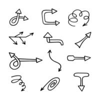 Vector set of hand drawn arrows, elements for presentation