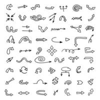 Vector set of hand drawn arrows, elements for presentation