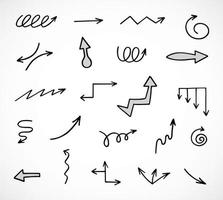 Vector set of hand drawn arrows, elements for presentation