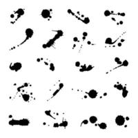 Set of Vector ink blots. Grunge design element