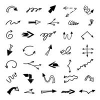 Vector set of hand drawn arrows, elements for presentation