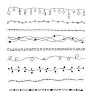 Vector set hand drawn vintage borders. Doodle lines collection, decorative element for your design