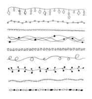 Vector set hand drawn vintage borders. Doodle lines collection, decorative element for your design