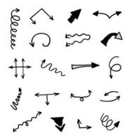 Vector set of hand drawn arrows, elements for presentation