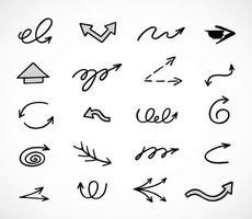 Vector set of hand drawn arrows, elements for presentation