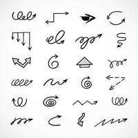 Vector set of hand drawn arrows, elements for presentation