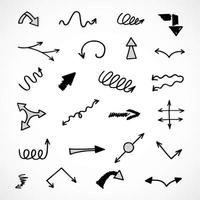 Vector set of hand drawn arrows, elements for presentation