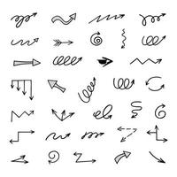 Vector set of hand drawn arrows, elements for presentation